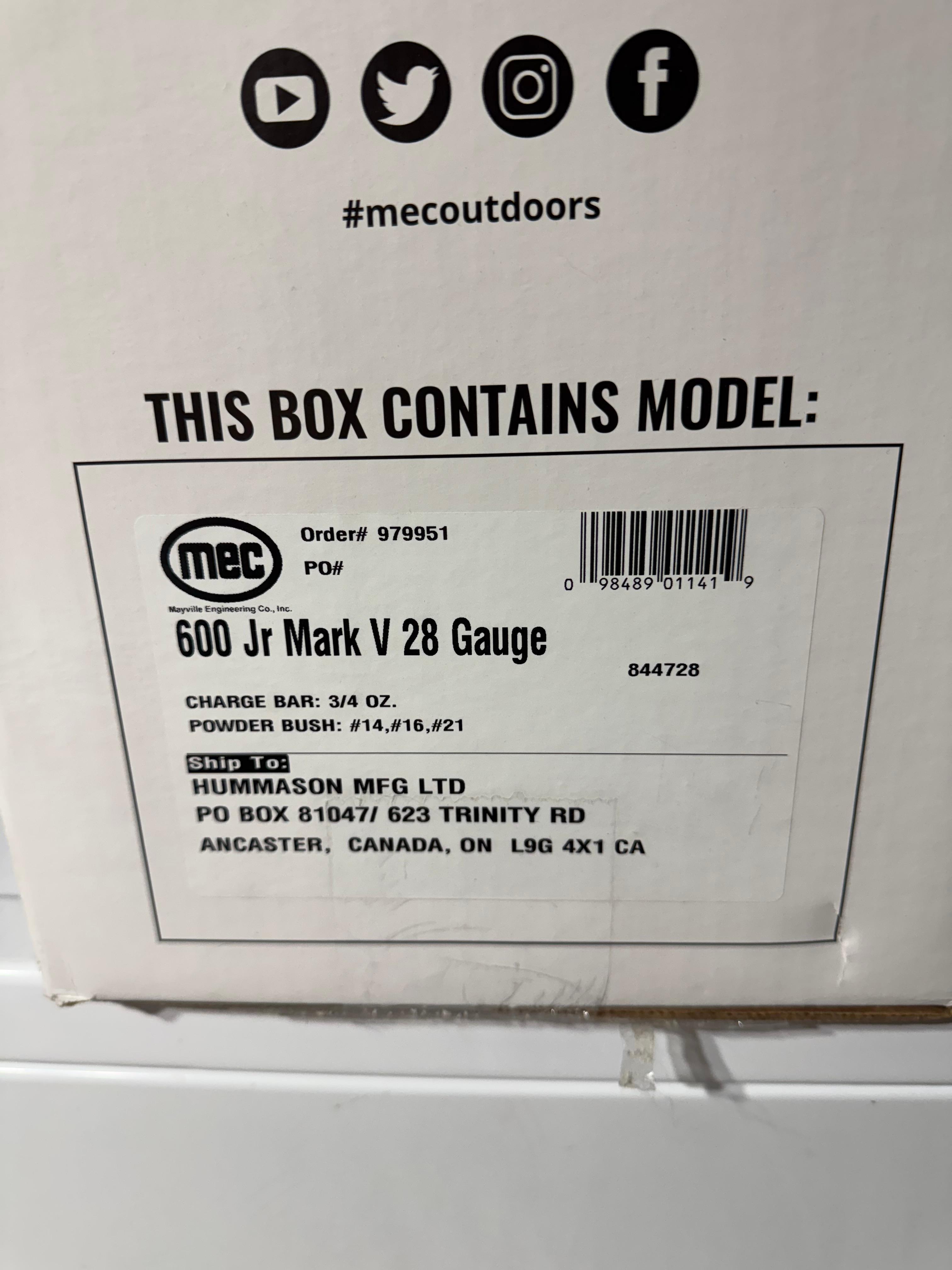 Photo of Brand new MEC 600 Jr Mark V 28ga