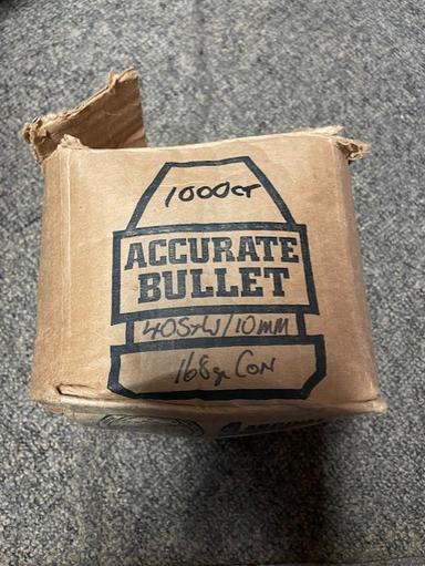 Photo of 1000X / .40 CALIBER 168 GRAIN CAST LEAD CONICAL BULLET PROJECTILES - 1