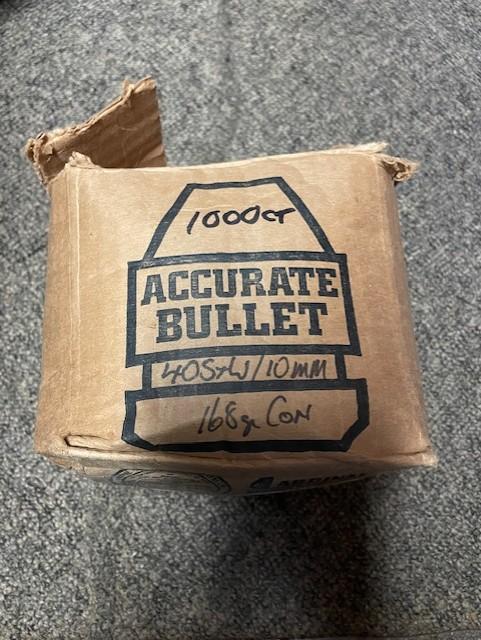 Photo of 1000X / .40 CALIBER 168 GRAIN CAST LEAD CONICAL BULLET PROJECTILES