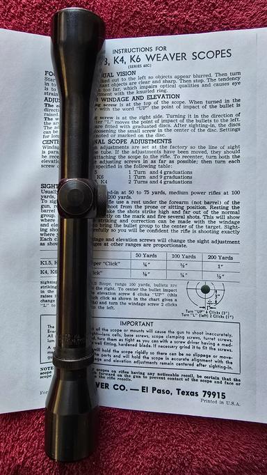 Photo of WEAVER USA K4 60-C  VINTAGE RIFLE SCOPE - 1