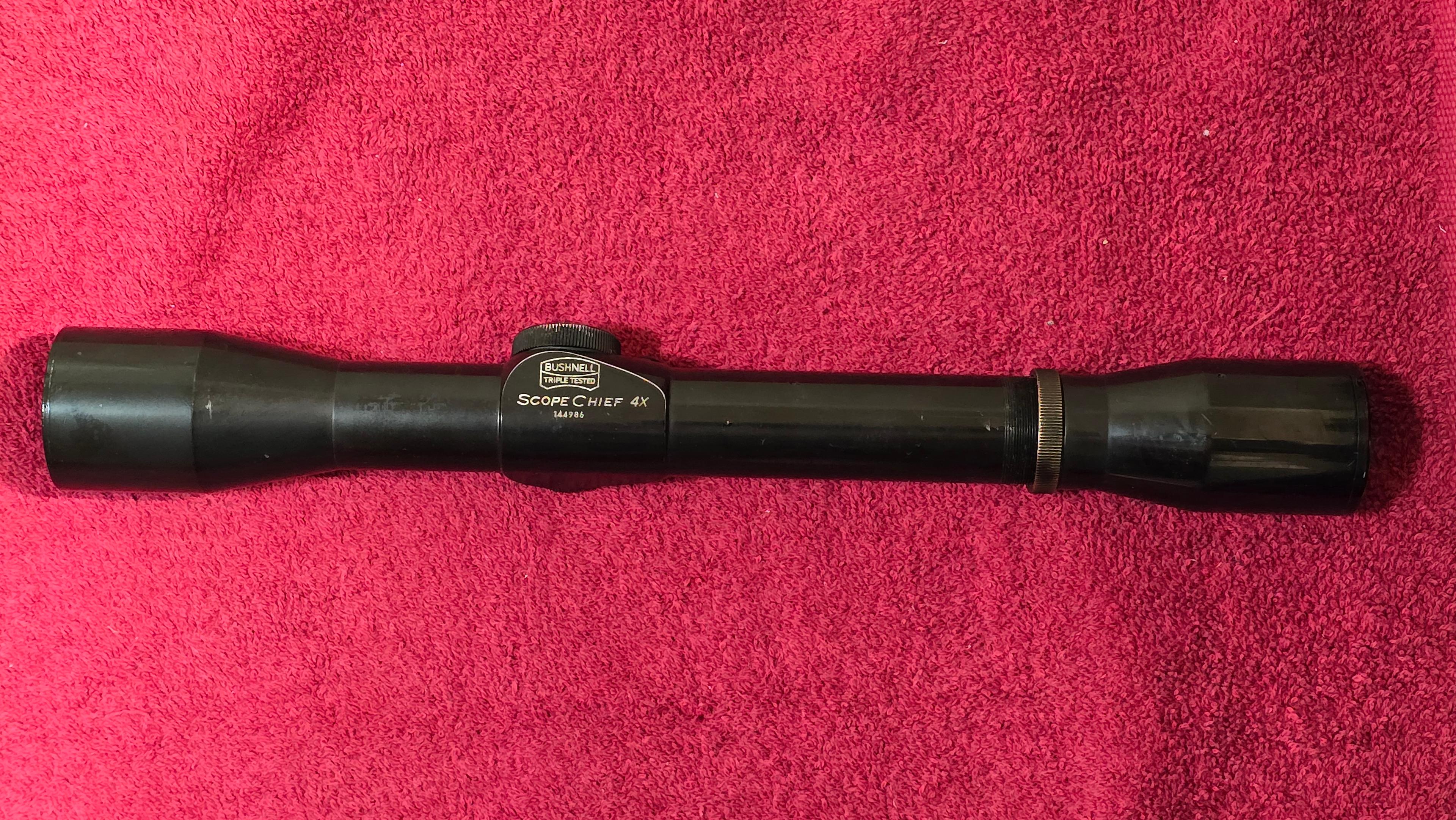 Photo of BUSHNELL JAPAN SCOPE CHIEF 4X VINTAGE RIFLE SCOPE