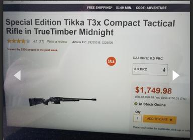 Photo of Special Edition Tikka T3x Compact Tactical Rifle true timber midnight 6.5 prc - 2