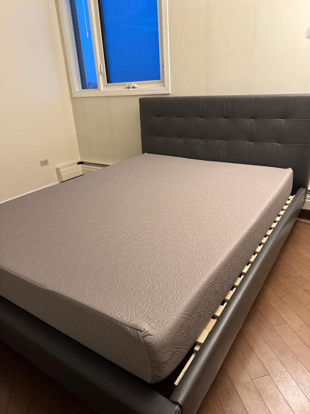 Photo of New Queen mattress and platform bedframe