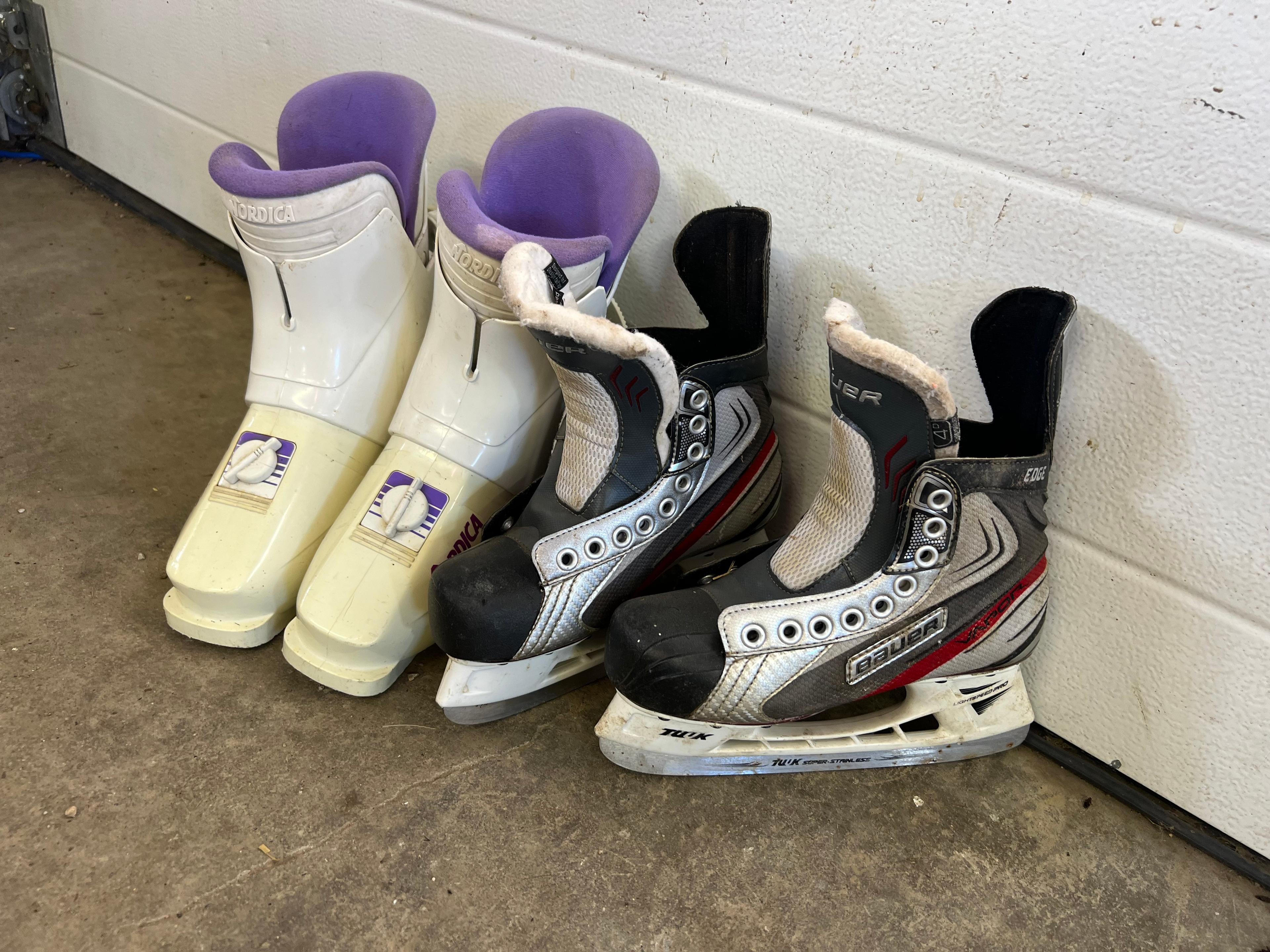 Photo of Size 7 Ski Boots and Size 4D Bauer Skates 