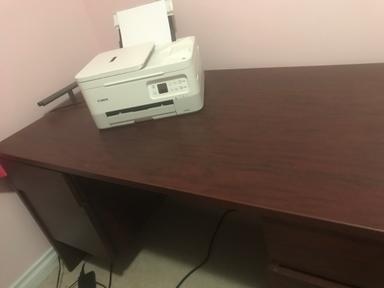 Photo of Four Drawer Desk, Good condition, mahogany finish  - 1