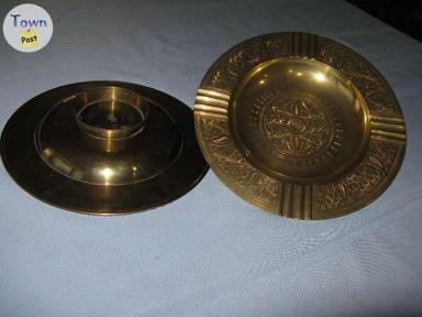 Photo of SET of 2 BRASS ORNAMENTAL TRAYS - 1