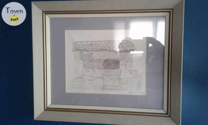 Photo of Abandoned cabin framed drawing 