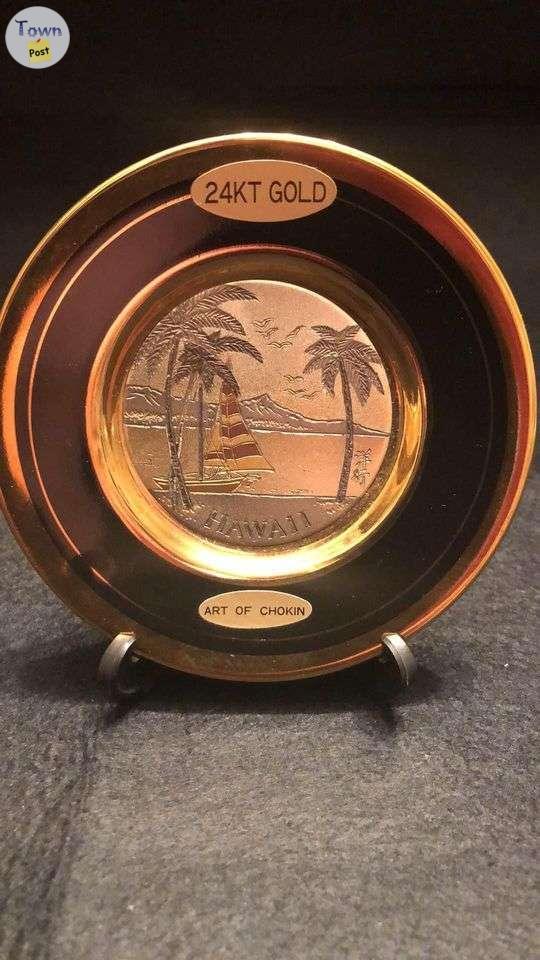 Photo of Art of Chokin Hawaii 24K gold edge 4 inch plate