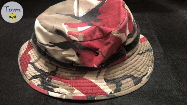 Photo of Large red safari camo boonie bucket cap hat