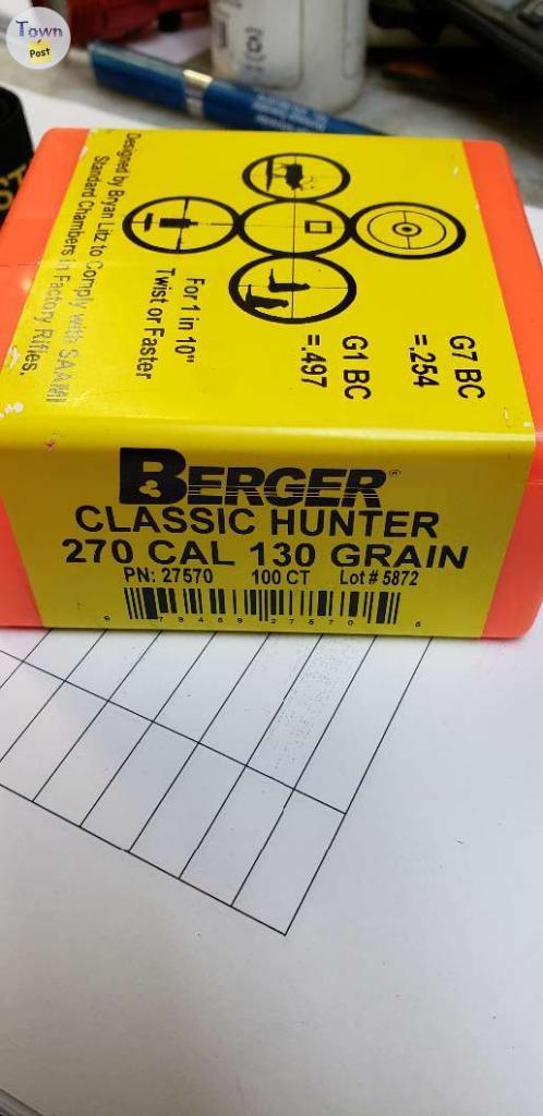 Photo of  BERGER CLASSIC <<MATCH GRADE >>HUNTER 270- 130 GRAIN