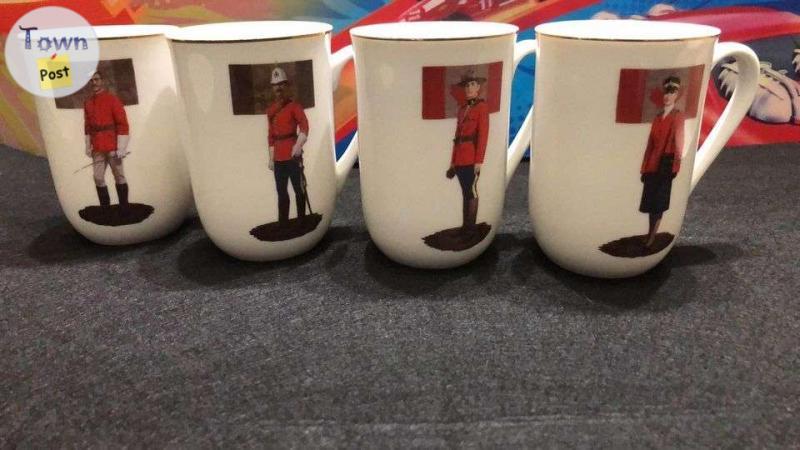 Photo of North West and Royal Canadian Mounted Police cup set made in Canada