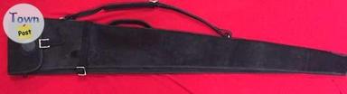 Photo of 52 Inch Black Suede Leather Shotgun Case. SPECIAL DEAL $135 Shipped - 1