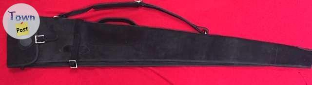 Photo of 100% Full Leather suede Shotgun Case 54 Inch Great for Sporting Clays or hunting.