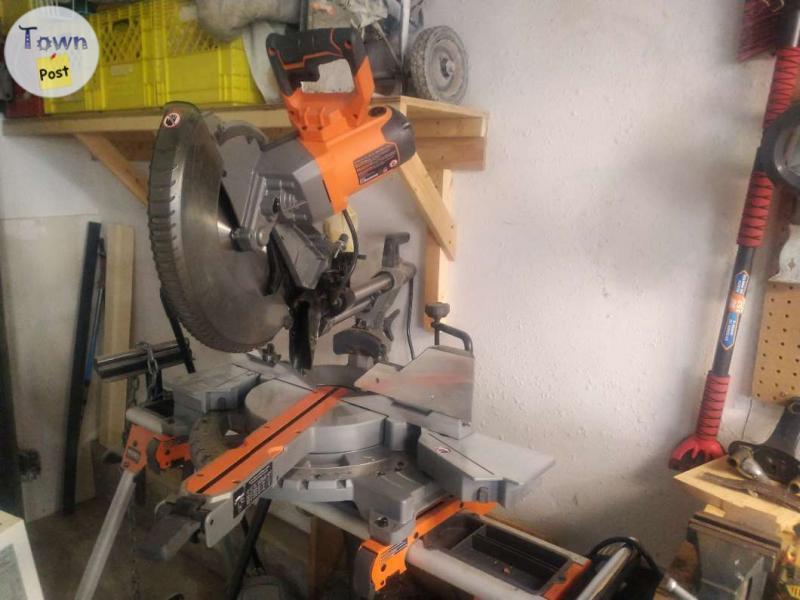 Photo of Ridgid miter saw and tablesaw