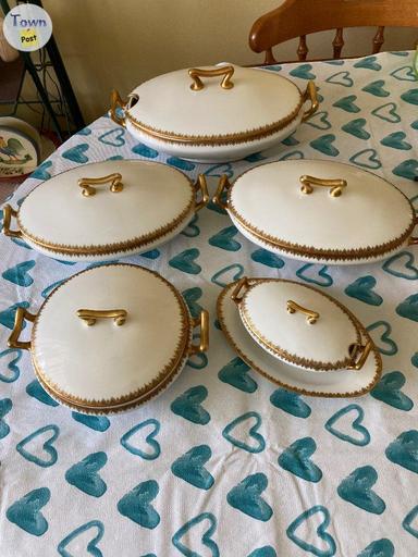 Photo of Beautiful $400 Antique Limoges 10 Piece Serving Set - 2