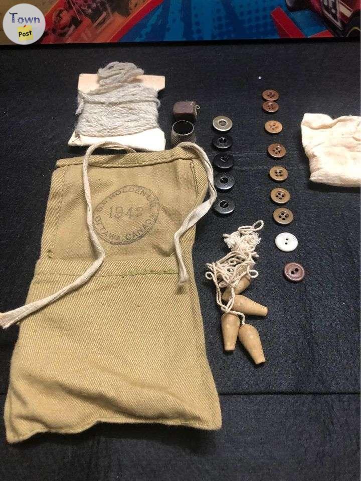 Photo of World War II Canadian Army Field combat Sewing kit and contents