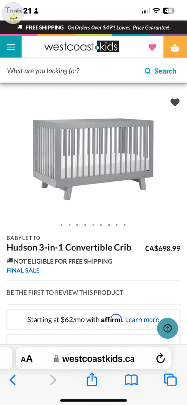 Photo of Crib-Hudson 3-in-1 Convertible Crib - 1