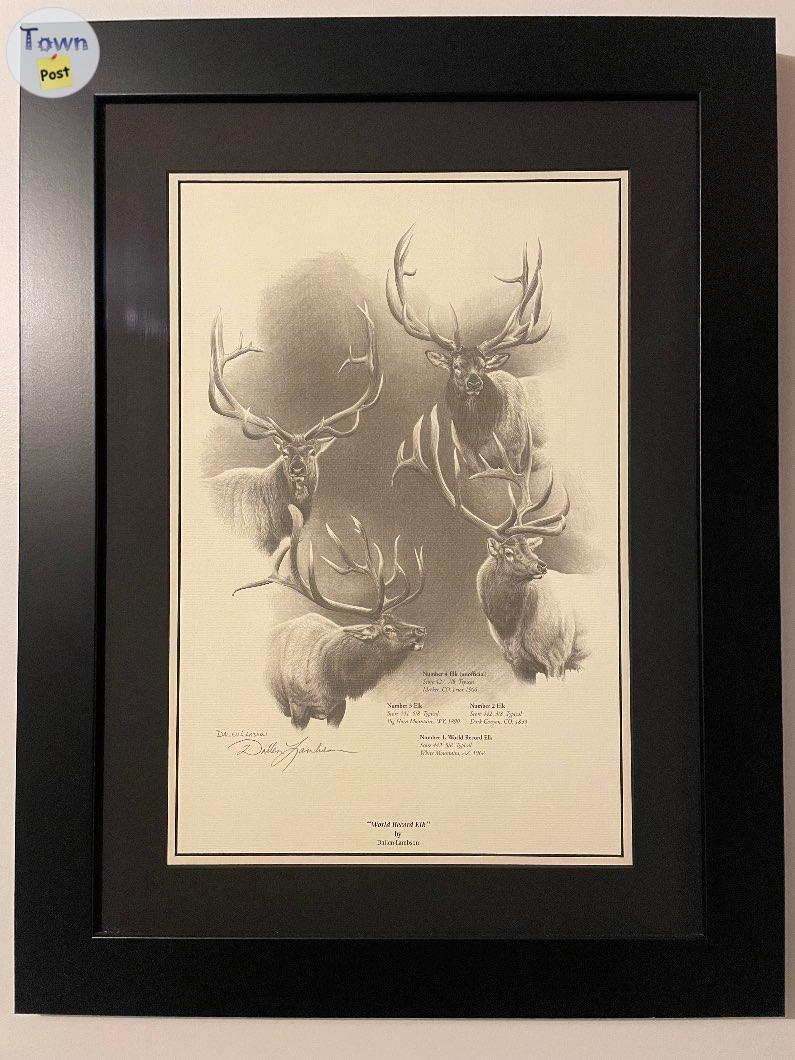 Photo of 3 Dallen Lambson Boone & Crockett World Record, Custom Framed prints. Muledeer, Sheep, and Elk. $150 each. 