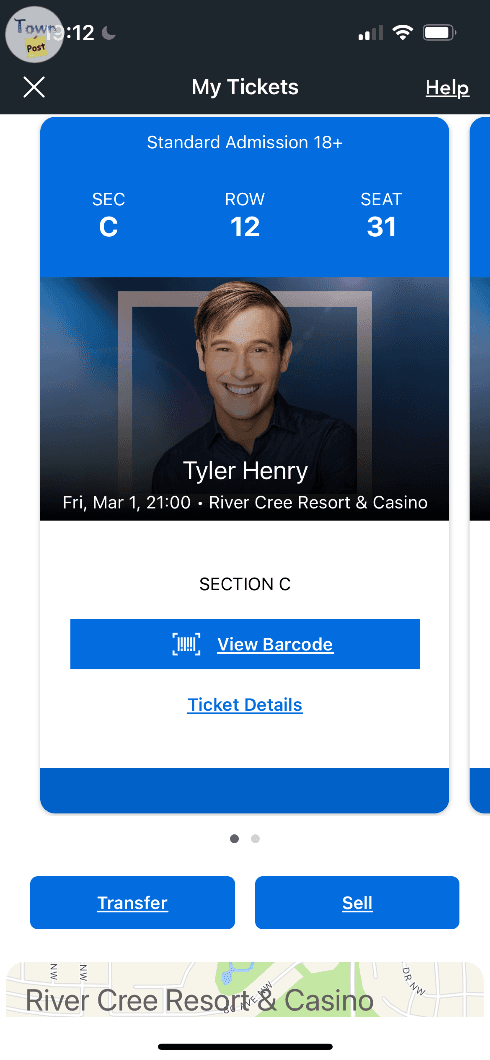 Photo of ONE ticket to Tyler Henry on March 1st