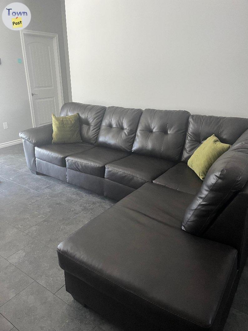 Photo of Synthetic leather sectional