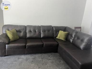 Photo of Synthetic leather sectional - 2