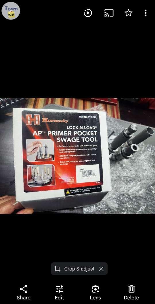 Photo of HORNADY AP PRIMER POCKET SWAGE TOOL 223/556 + quick change bushings