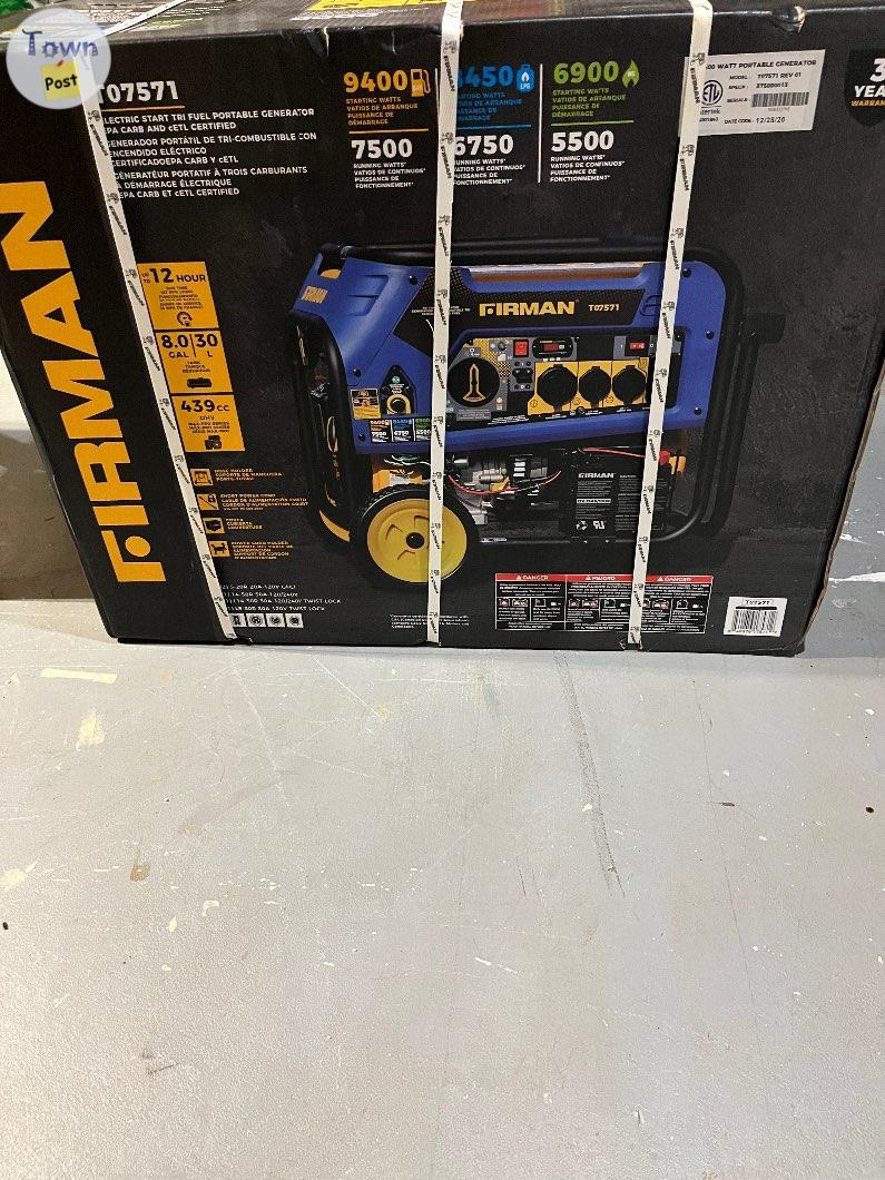 Photo of Brand new in box T07571 Firman tri- fuel portable generator(Not refurbished) 