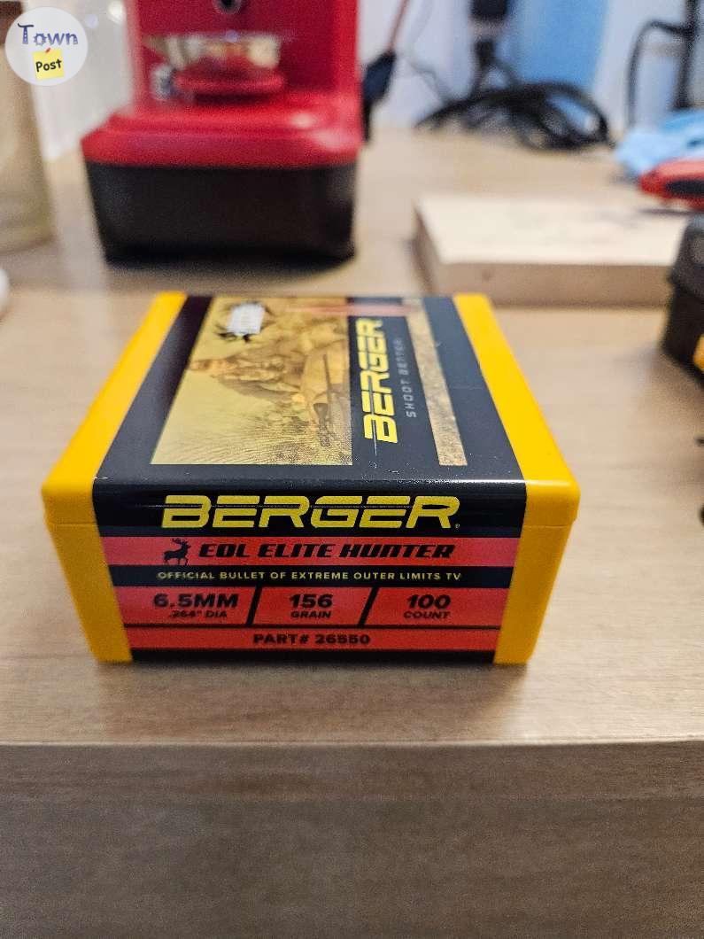 Photo of 6.5mm 156 grain berger bullets