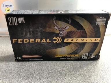 Photo of Federal Premium 270 Win, Berger Hybrid Hunter, 140gr Ammunition, 20rd box - 1