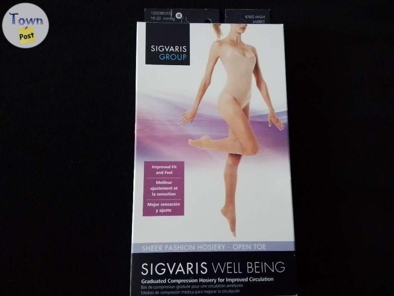 Photo of Siguaris open toe knee high compression hosiery 