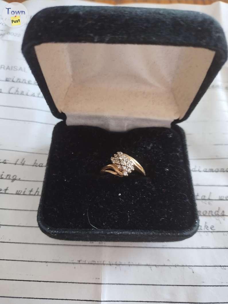 Photo of Vintage 14K gold and diamond ring 