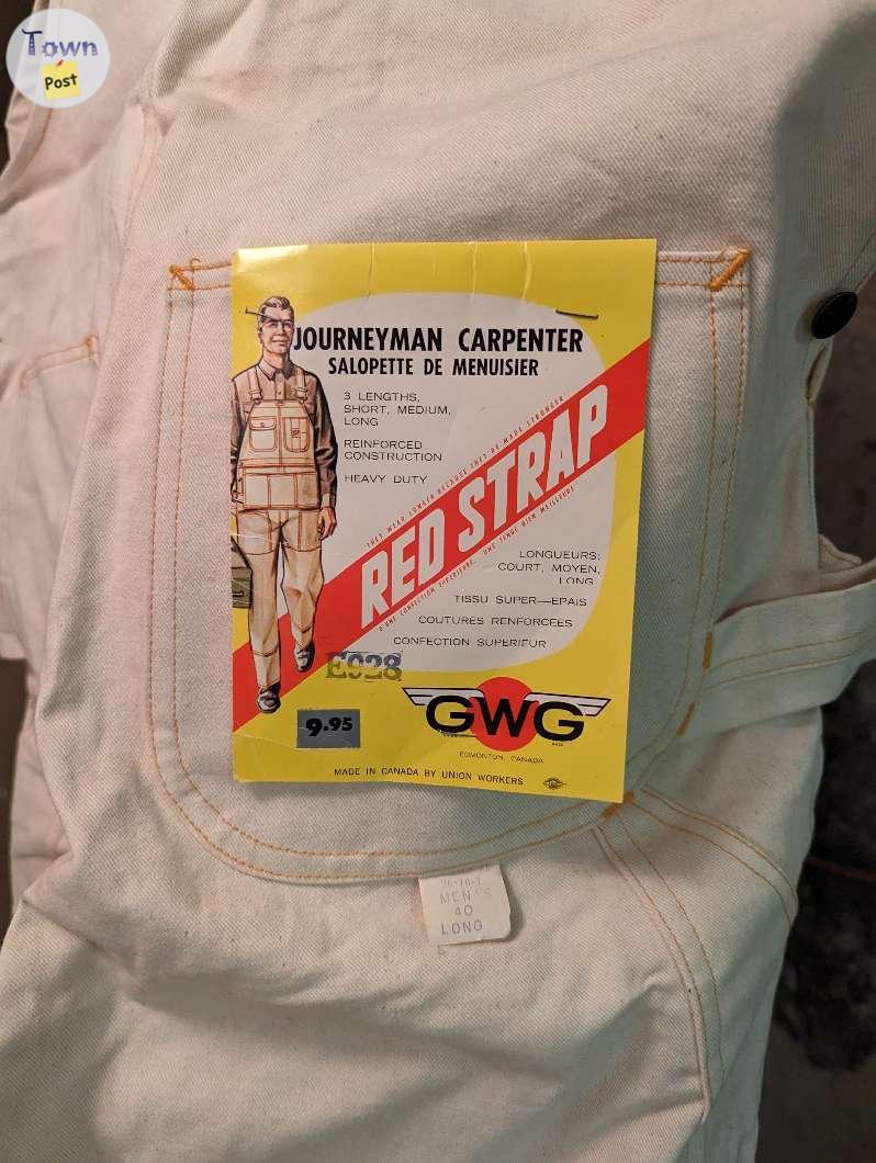 Photo of VINTAGE new 1969 GWG redstrap Carpenter overalls 