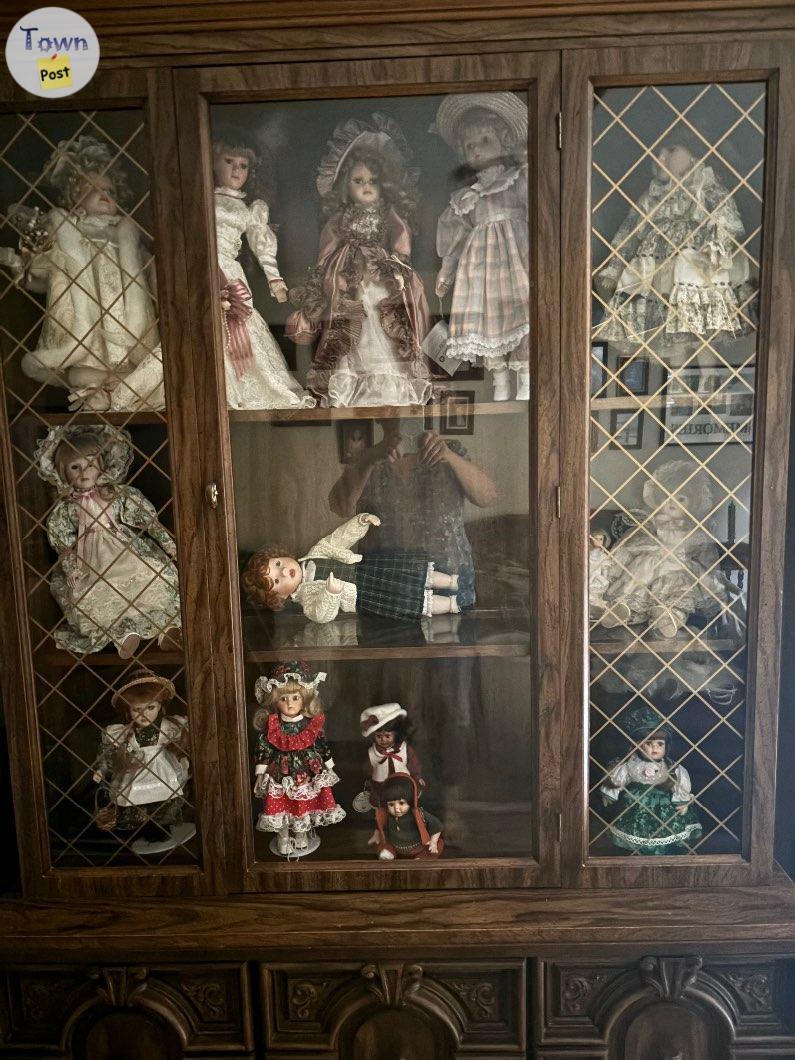 Photo of Porcelain doll collection with free cabinet