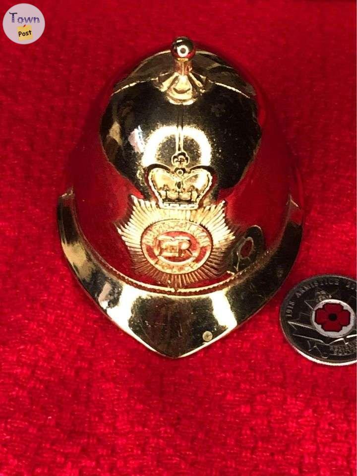 Photo of Miniature Gold Bobby Police Helmet Bell