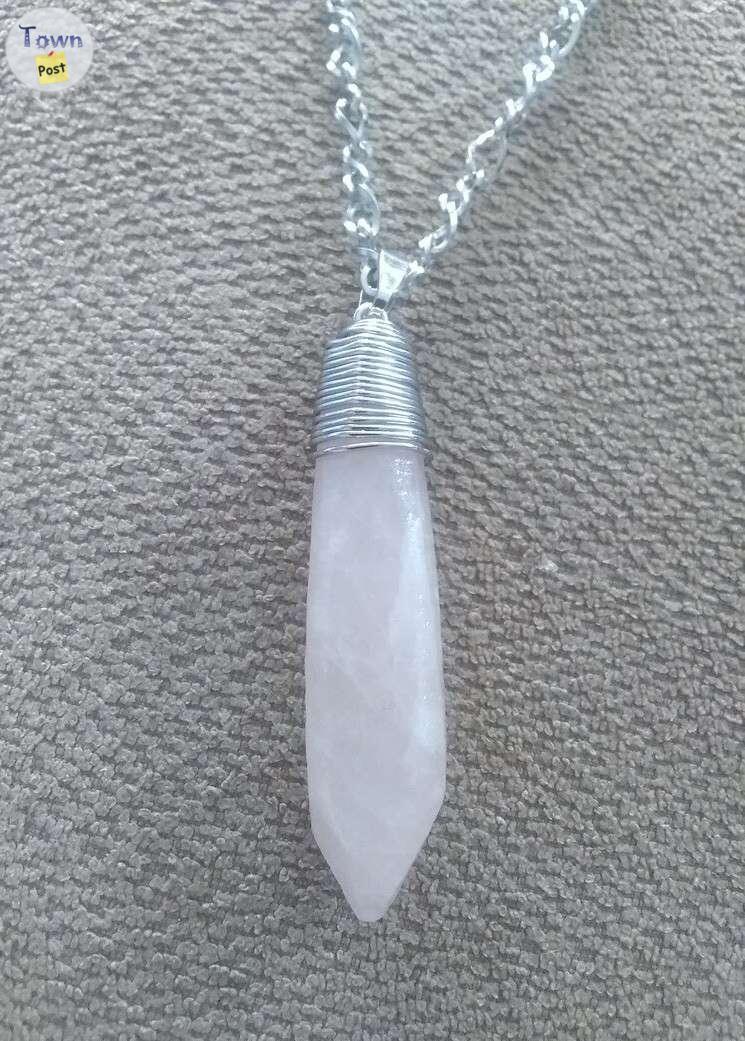 Photo of Rose Quartz and Tourmaline pendant necklaces 