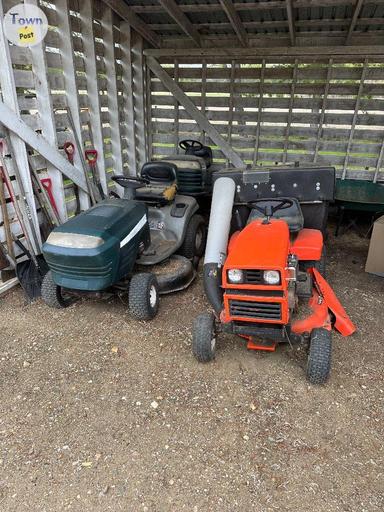 Photo of Four garden tractors/mowers plus spare parts.  - 1