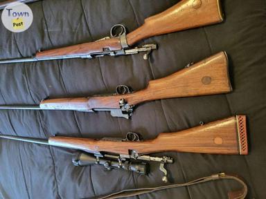 Photo of P14 ,303 and old British SxS shotguns  - 1