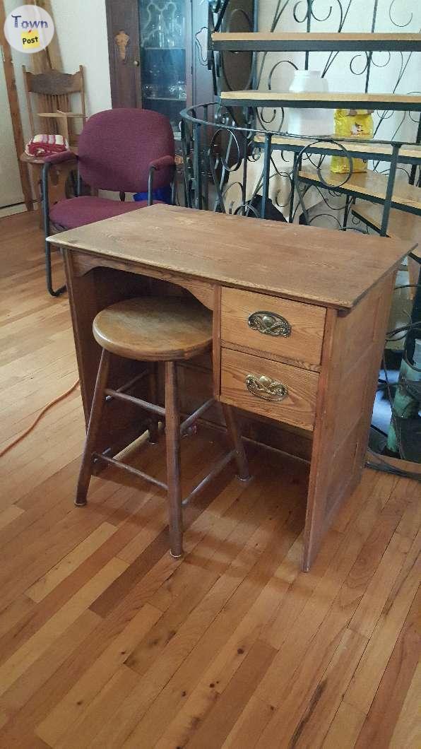 Photo of Antique Solid oak child's desk