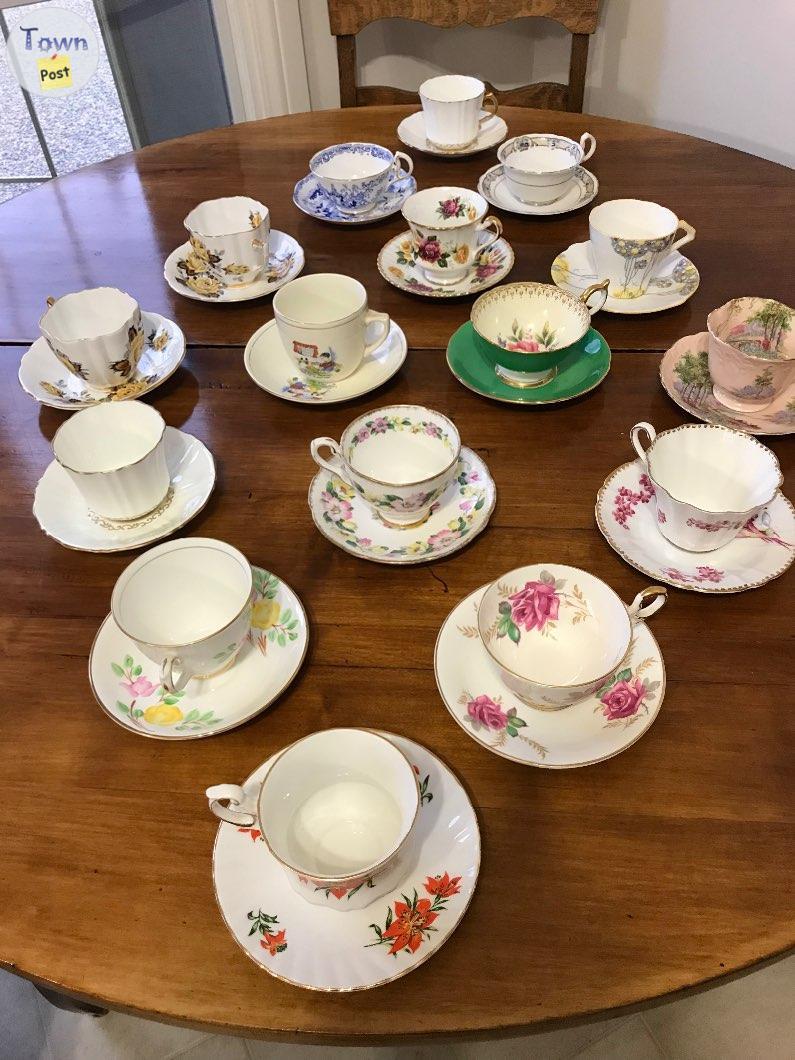 Photo of Antique cups and saucers