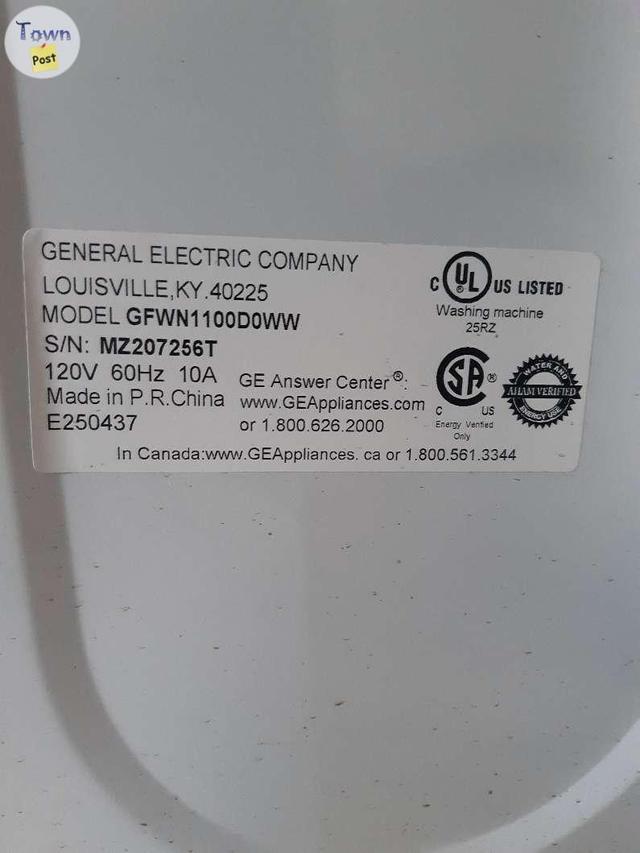 Photo of GE front load washing machine