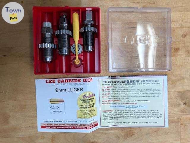 Photo of Lee Precision 9mm Luger Carbide Full Length Reloading 3 Die Set **Brand New**