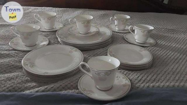 Photo of Royal Doulton Twilight Rose, 6 placesettings with teacups and saucers, $15.00 each, Made in England