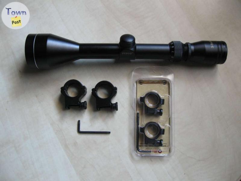 Photo of Rimfire scope and mounting rings for sale.