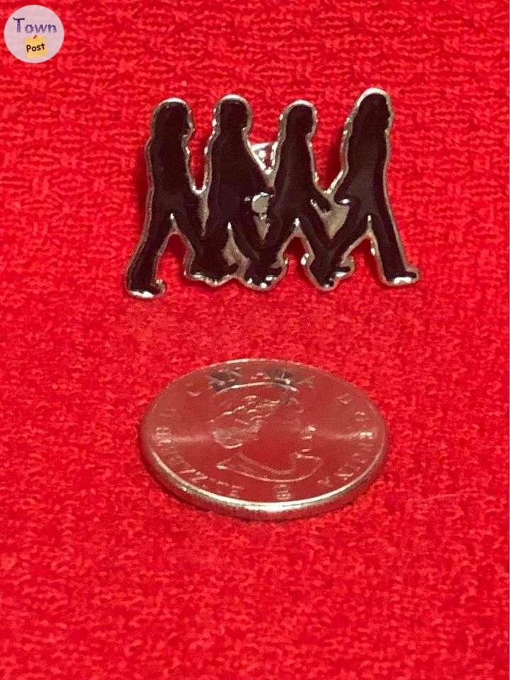 Photo of The Beatles Crossing Abbey Road enamel pin back 1 inch collectors pin.