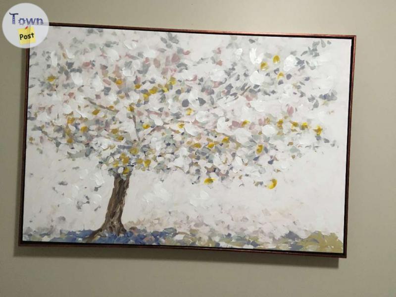 Photo of Whimsical tree painting in frame