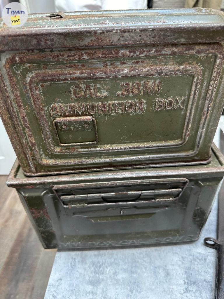 Photo of World War II ammo cans