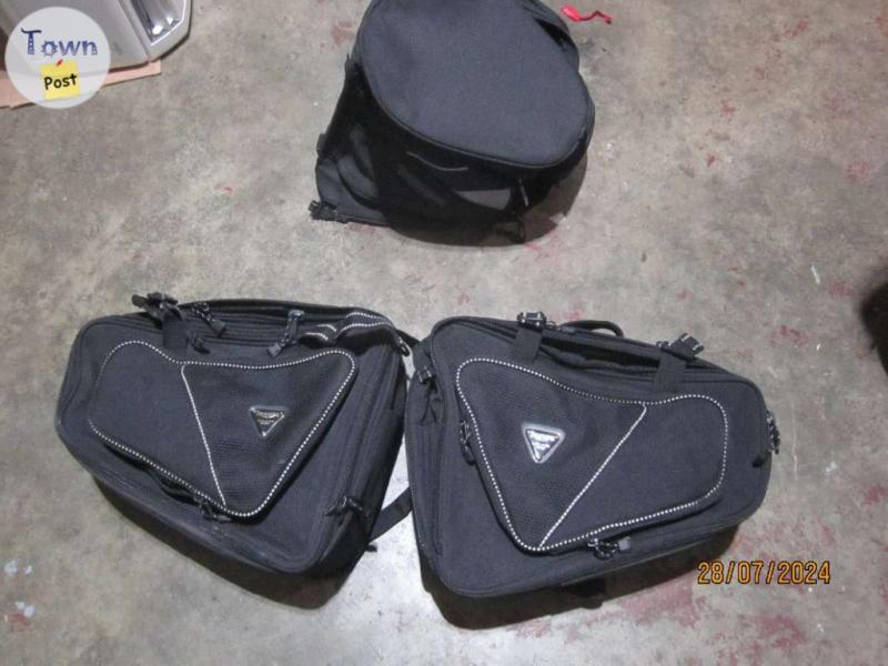 Photo of Triumph Motorcycle touring bags+jacket.