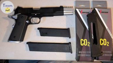 Photo of Vorsk VP-X BLACK CHROME GAS BLOWBACK 1911 AIRSOFT PISTOL PUNISHER MOVIE CO2 MAGS - 1