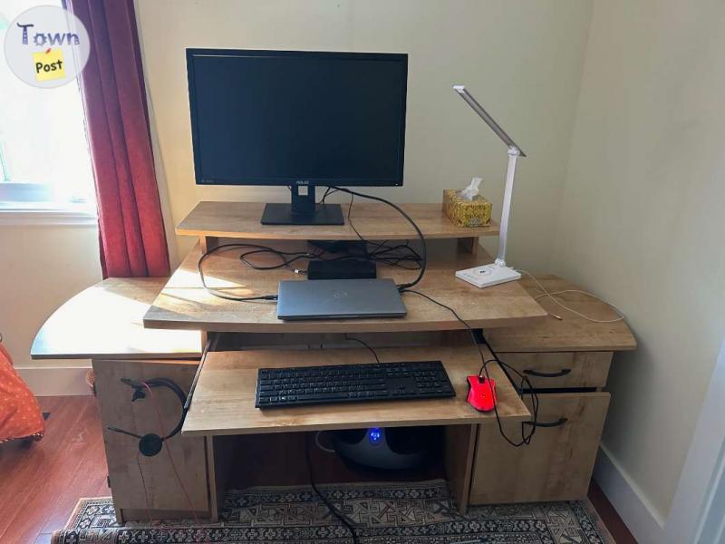 Photo of Computer Desk with Keyboard Tray