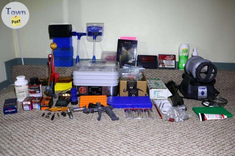 Photo of Complete Reloading Setup with Tools, Equipment and Supplies